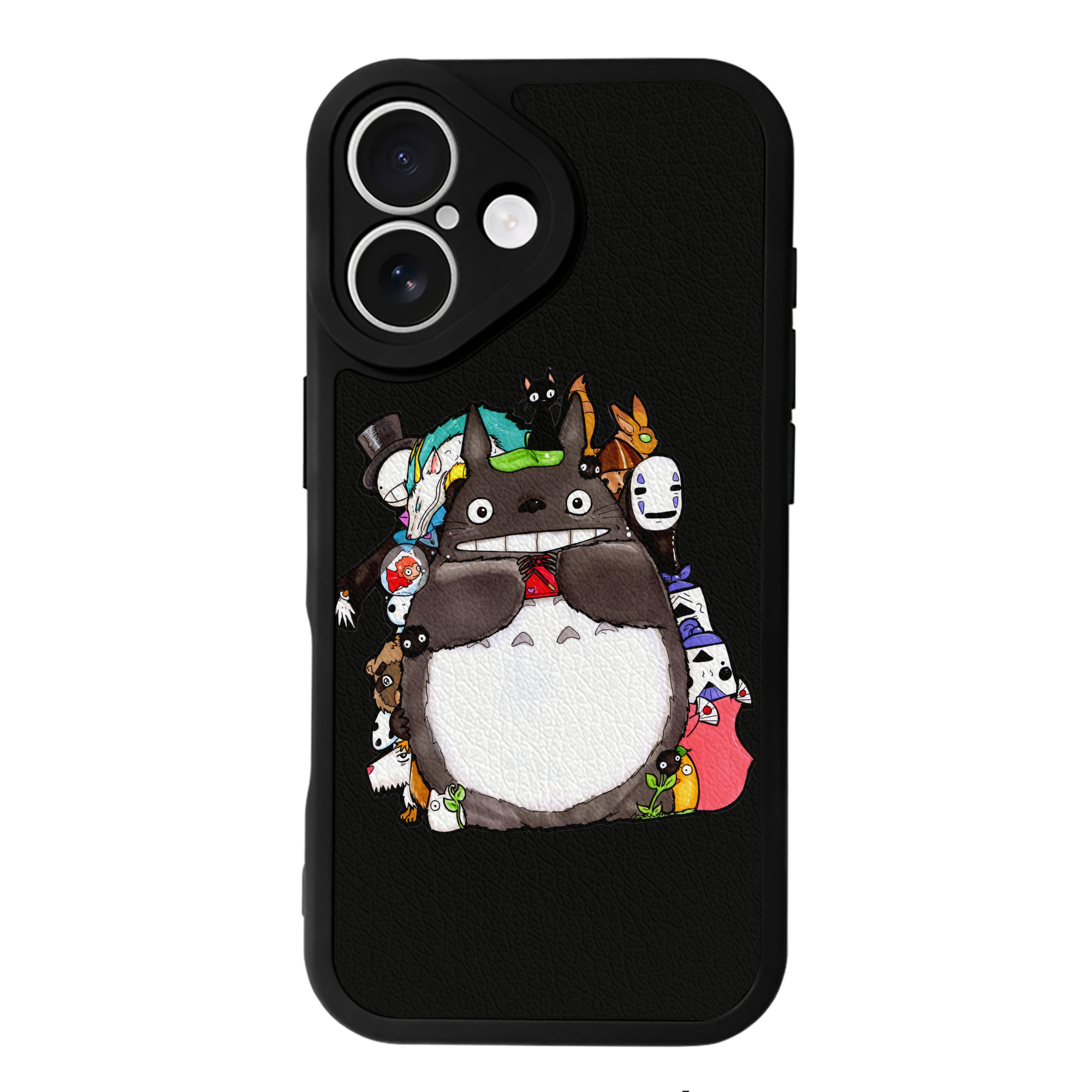 （画像用） となりのトトロ 草壁メイ 草壁サツキ My Neighbor Totoro Satsuki Kusakabe Mei Kusakabe 【iPhone 16シリーズ対応】シリコンスマホケース（レザー調） 材質：シリコン
